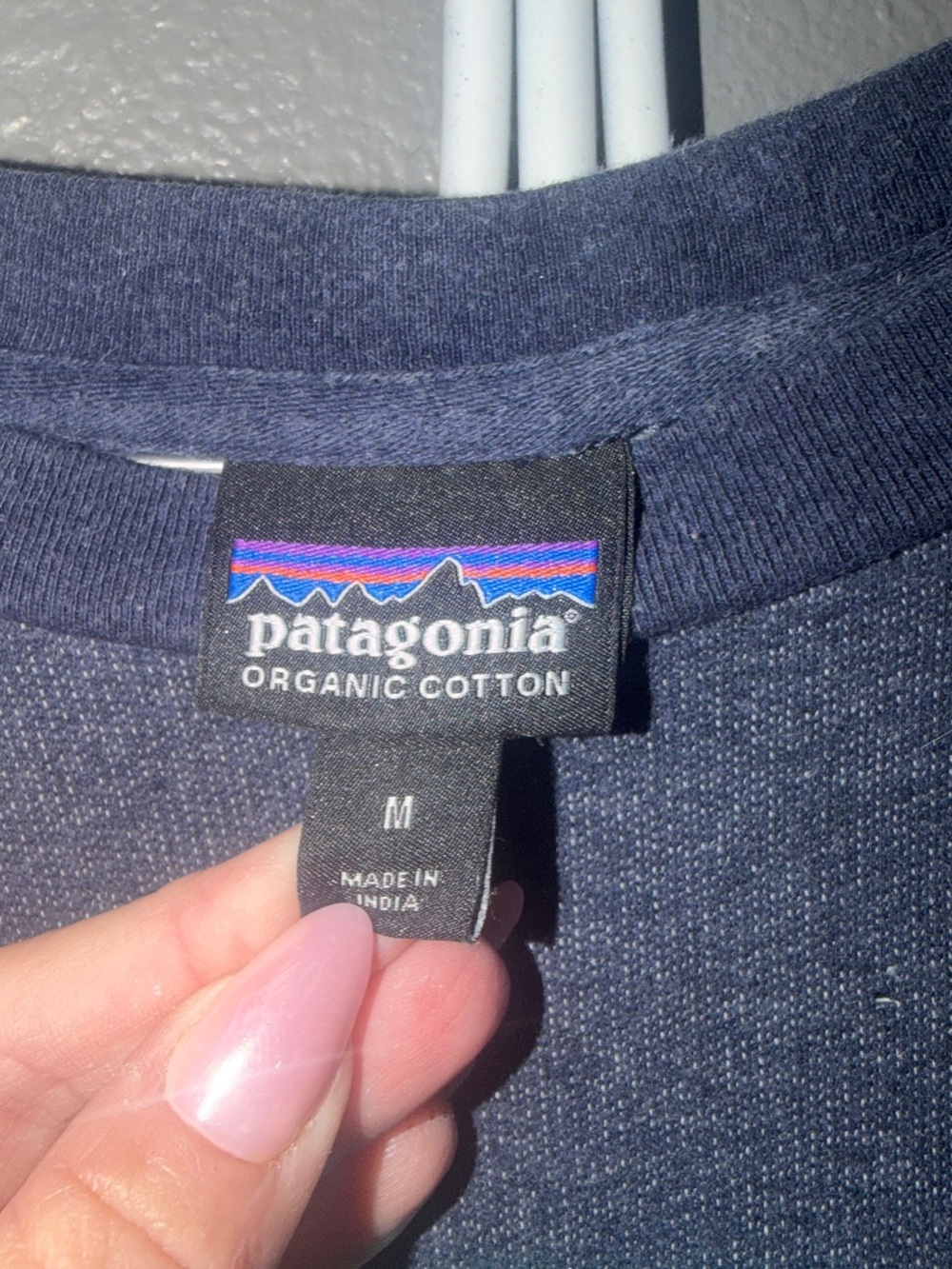 Patagonia Navy Blue Long Sleeve Tee with Multicolor Logo - Picture 2 of 3